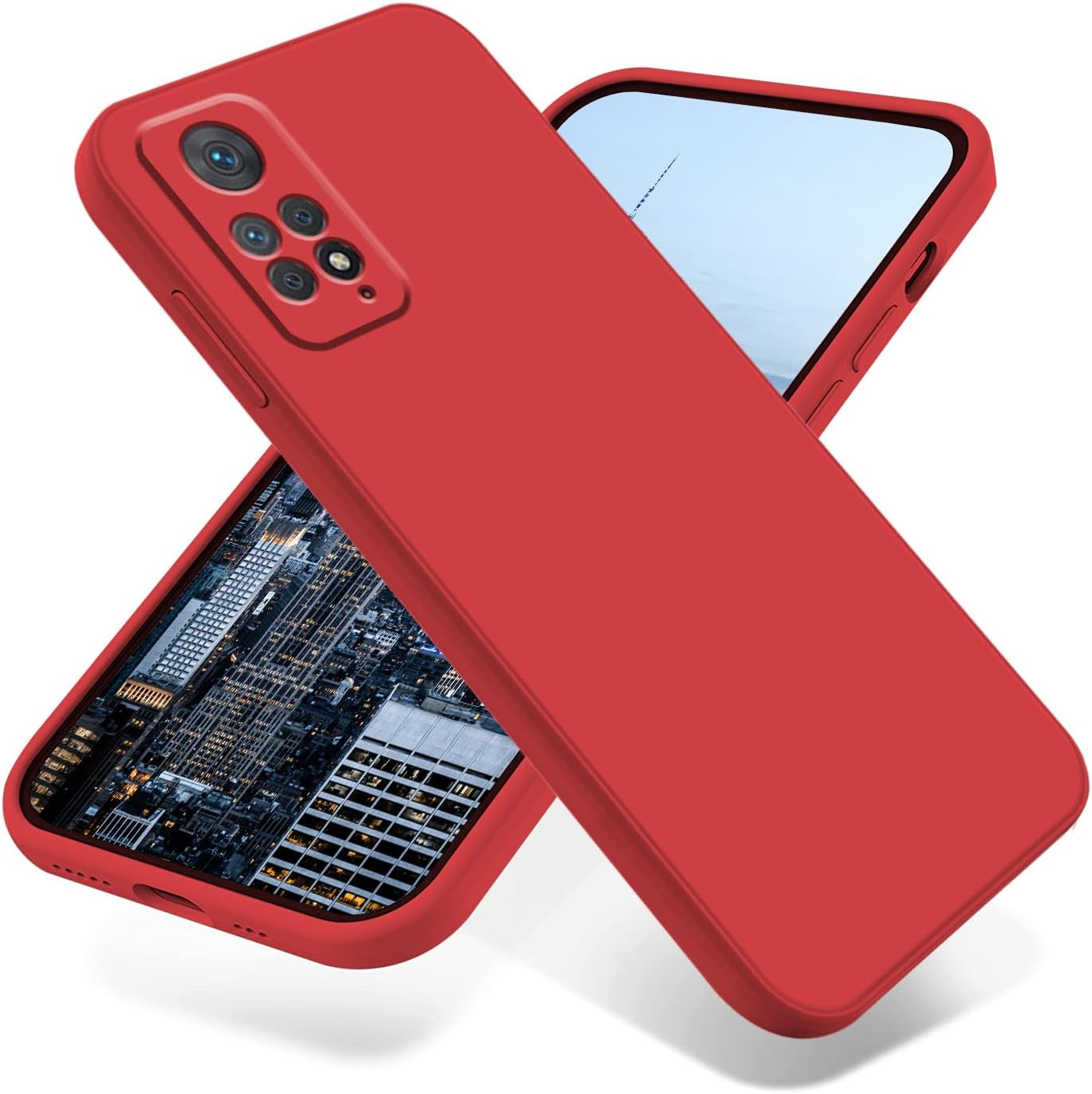 Jancyu Compatible with Redmi Note 12 Pro 4G Case, Silicone Phone Case for Xiaomi Redmi Note 12 Pro 4G, 360°Full Protective, Shockproof and Fingerprint Resistant Accessorie (Black)  Jancyu Red  