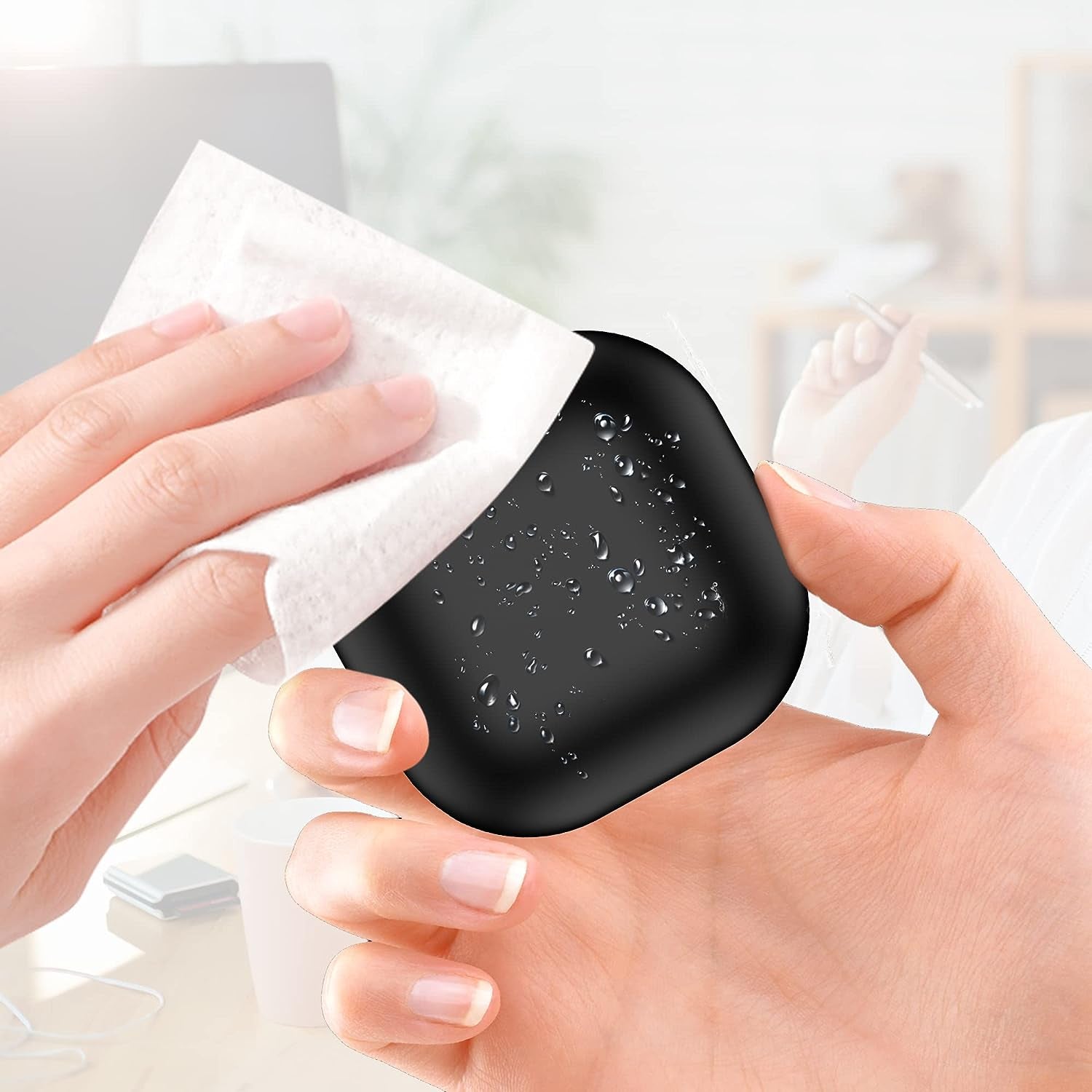 Beats Fit Pro Case Cover, VAEKNVG Soft Silicone Case for Apple Beats Fit Pro 2021 Shockproof Protective Earbuds Case with Carabiner Accessories(Black)  VAEKNVG   