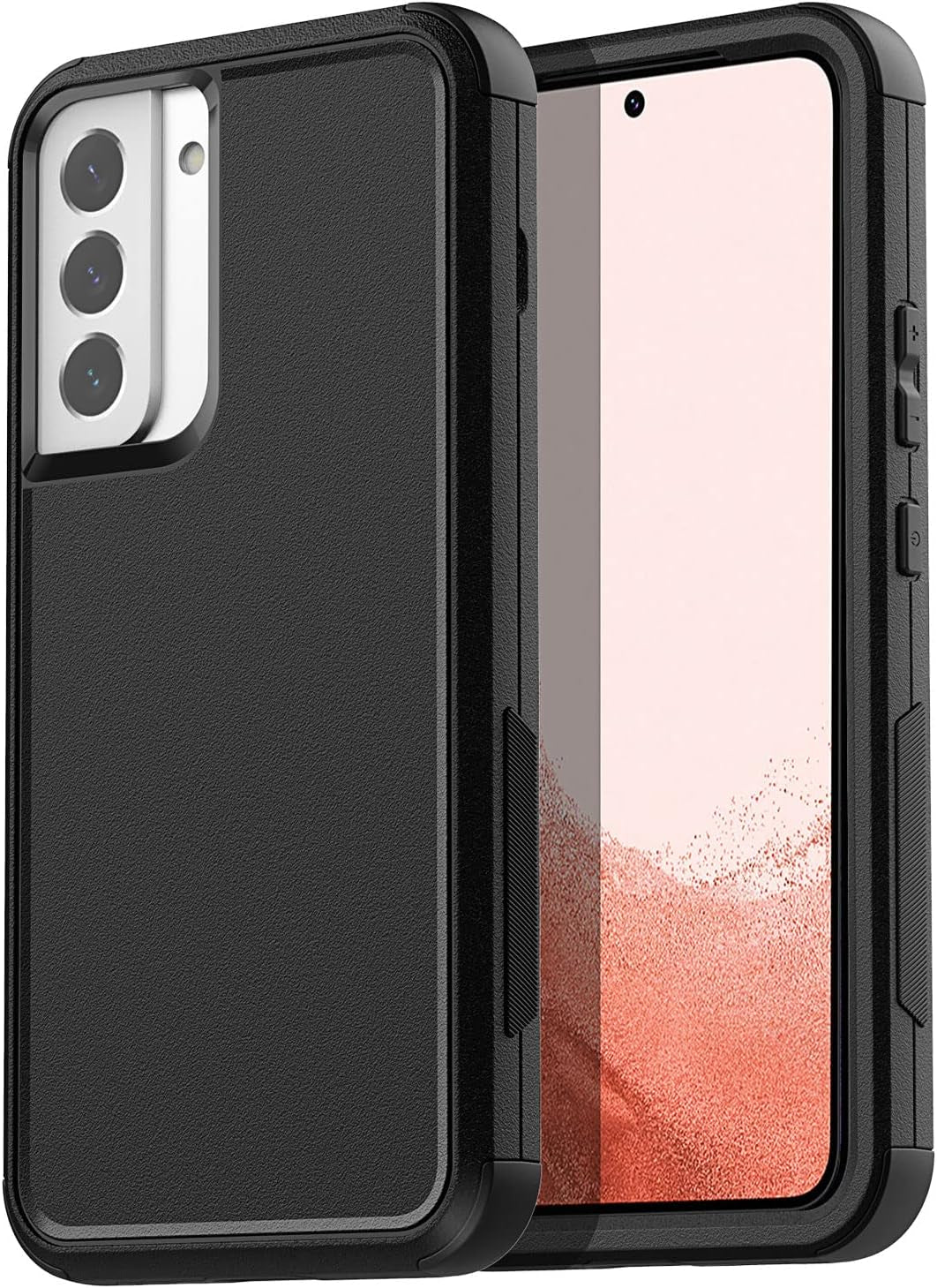 Aicase for Galaxy S22 plus Case with Screen Protector, Heavy Duty Drop Protection Full Body Rugged Shockproof/Dust Proof Military Protective Tough Durable Phone Cover for Samsung Galaxy S22 plus 6.6“  AICase Black  