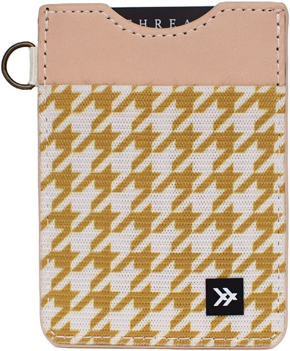 Slim Minimalist Elastic & Leather Vertical Wallet with RFID for Men & Women | Small Credit Card Holder for Front Pocket  Thread Wallets Hounds  