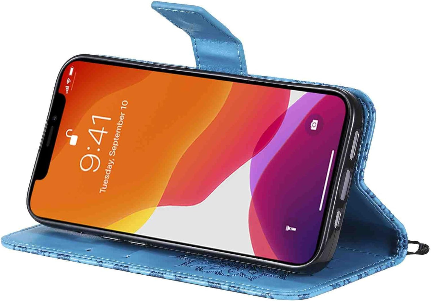 Fansipro Phone Cover Wallet Folio Case for LG V30, Premium PU Leather Slim Fit Cover for LG V30, 2 Card Slots, Exact Fitting, Blue  Fansipro   