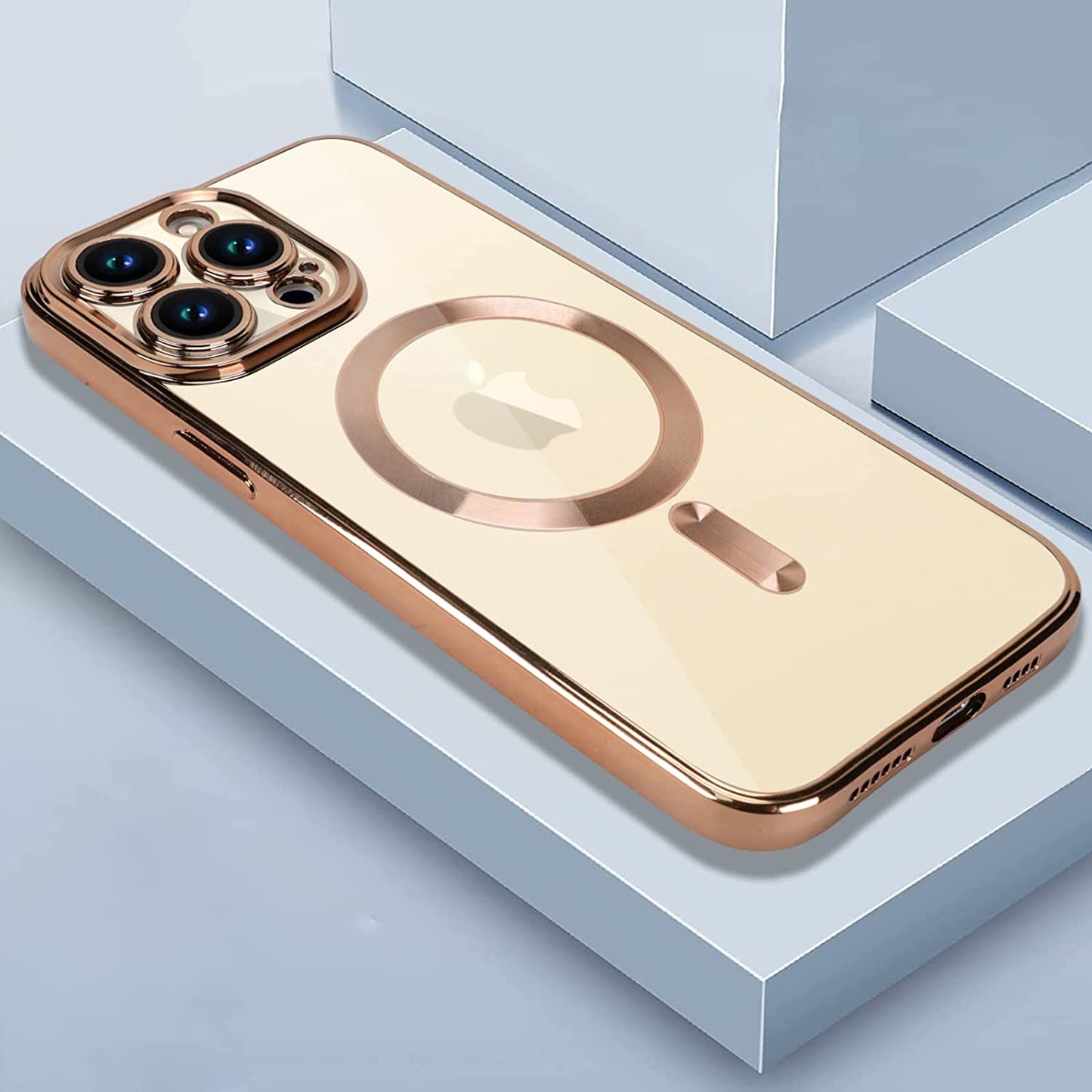 ZIYE Magnetic Case for Iphone 14 Pro Max Case [Compatible with Magsafe] Camera Lens Protector Plating Luxury Cover for Women Men Clear Soft TPU Shockproof Protective Phone Case - Gold  ZIYE   