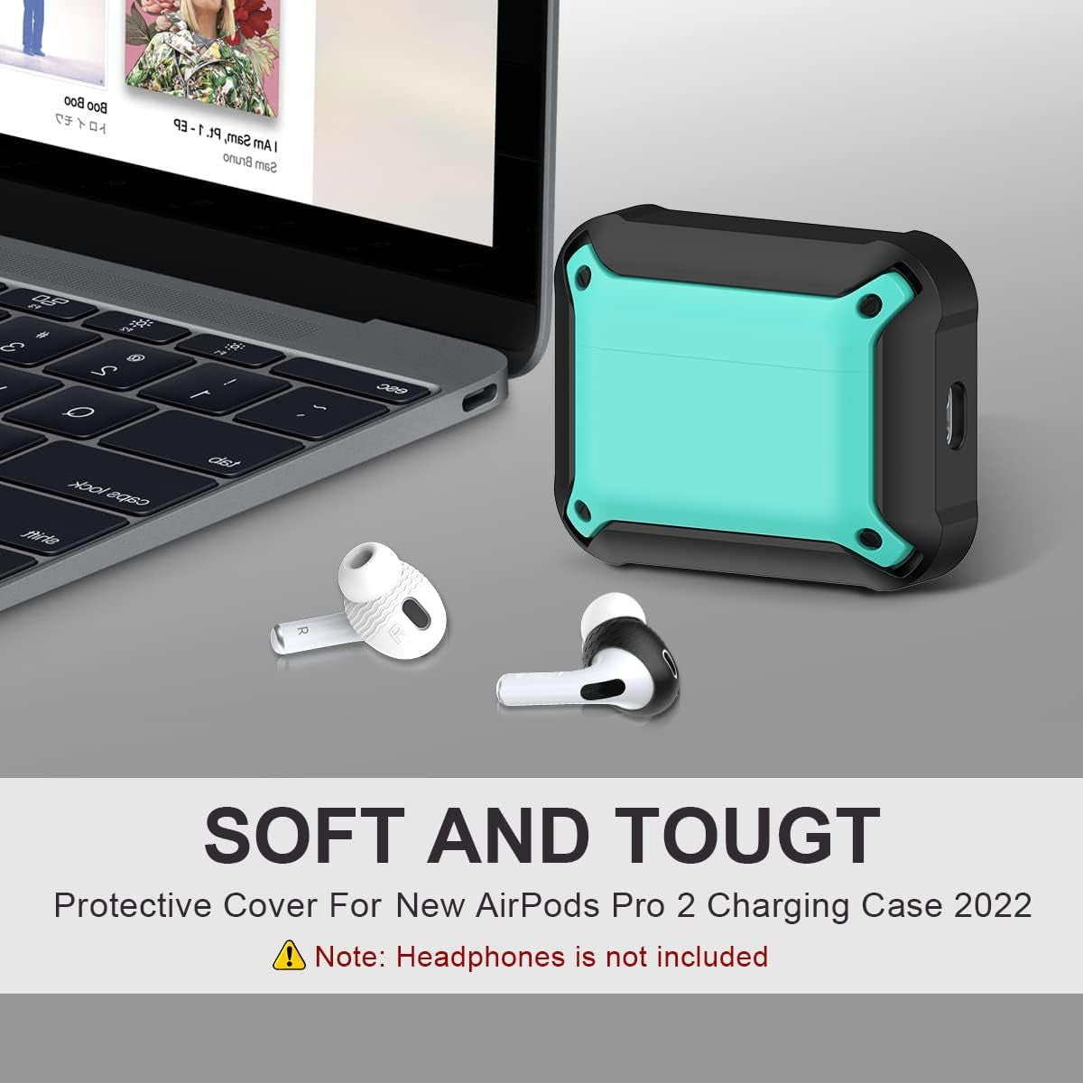 [14 in 1 Set] for Airpods Pro 2Nd Generation Case Cover, Silicone Airpod Pro 2 Case Cover for Men Women with Lanyard, Shock-Absorbing Protective Case for Airpods Pro 2Nd Generation 2022 - Mint Blue  TOLUOHU   