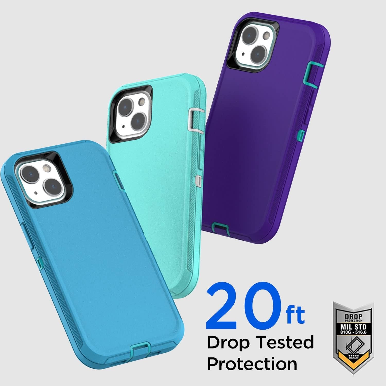 Aicase for Iphone 13 Mini Case(5.4") with Glass Screen Protector, Heavy Duty Drop Protection Full Body Rugged Shockproof/Dust Proof Military Protective Tough Durable for Iphone 13 Mini 5.4"_9  AICase   