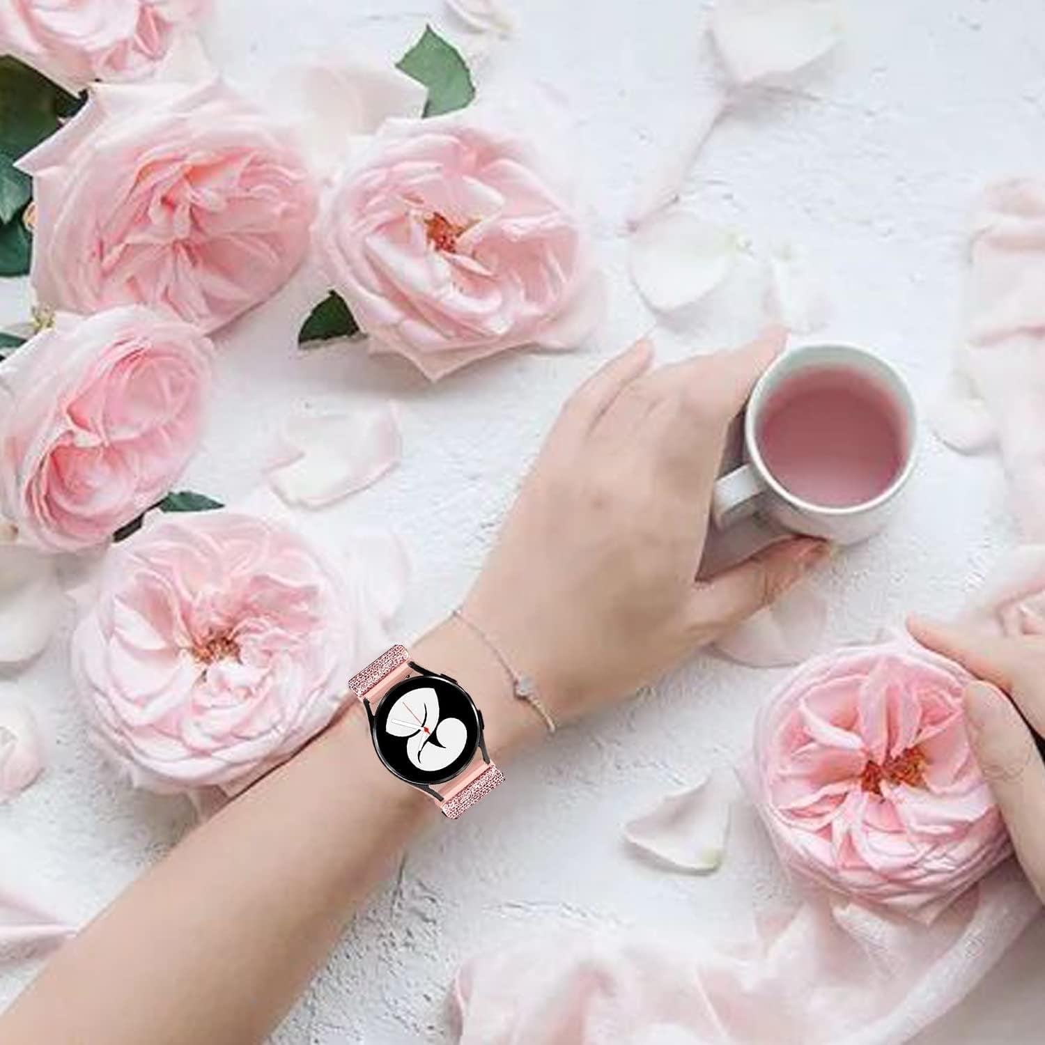 20Mm Watch Band Compatible with Samsung Galaxy Watch 5 Band/Galaxy Watch 4 Band 40Mm 44Mm,Galaxy Active 2 Band 40Mm 44Mm,Galaxy Watch 5 Pro Band 45Mm/Galaxy Watch 4 Classic Band for Women Men,6 Paack  LHXYUO   