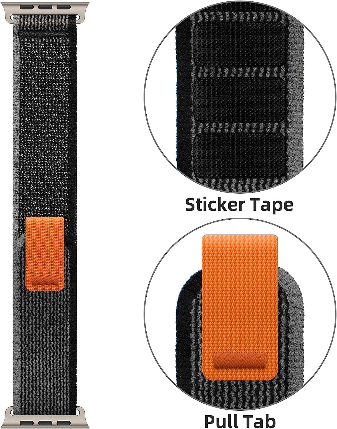 LEUNGLIK Trail Loop Compatible with Apple Watch Ultra 49Mm, Iwatch Series 8/7/6/SE/5/4 [45/44Mm], Series 3 [42Mm], Nylon Stretchy Braided Strap for Men Women - Metal Connectors  LEUNGLIK   