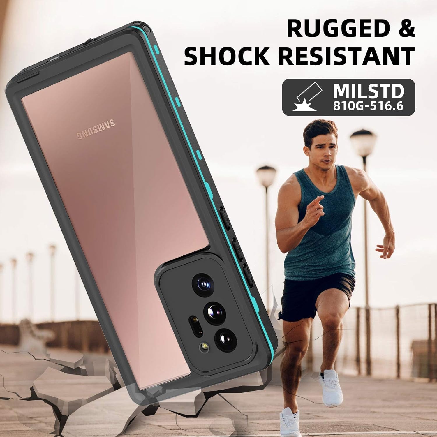 WIFORT for Samsung Galaxy Note 20 Ultra Waterproof Case Built-In Screen Protector Water Resistant Cover Protective Drop Protection Hard, Shockproof Full Body Case for Samsung Note 20 Ultra 5G, Teal  WIFORT   