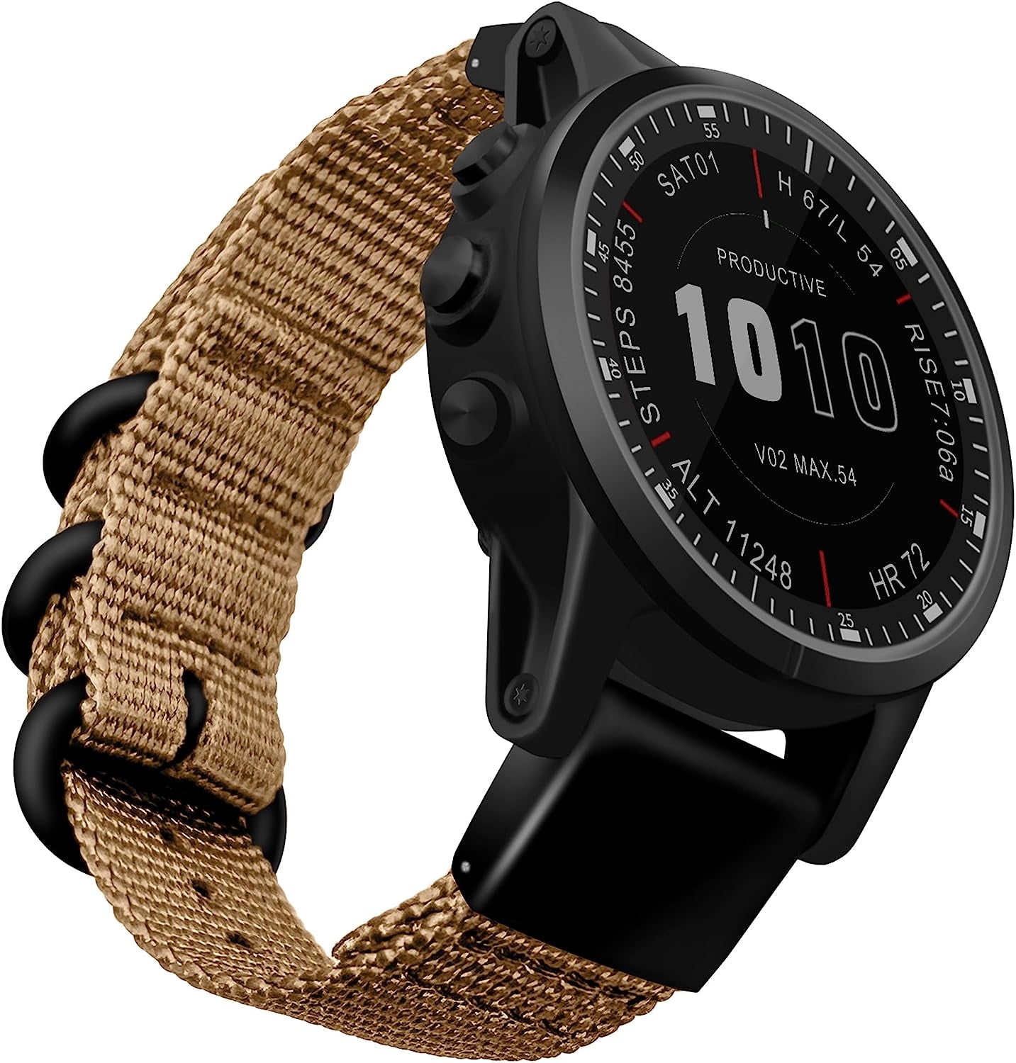 Zeit Diktator Watch Band for Garmin Fenix 7/Fenix 5/5 Plus/Fenix 6/6 Pro/Descent G1/Instinct/Forerunner 935 945/955/S60/S62/Epix，22Mm Nylon Quickfit Watch Strap for Men(Orange,22Mm)  Zeit Diktator Khaki 22mm 