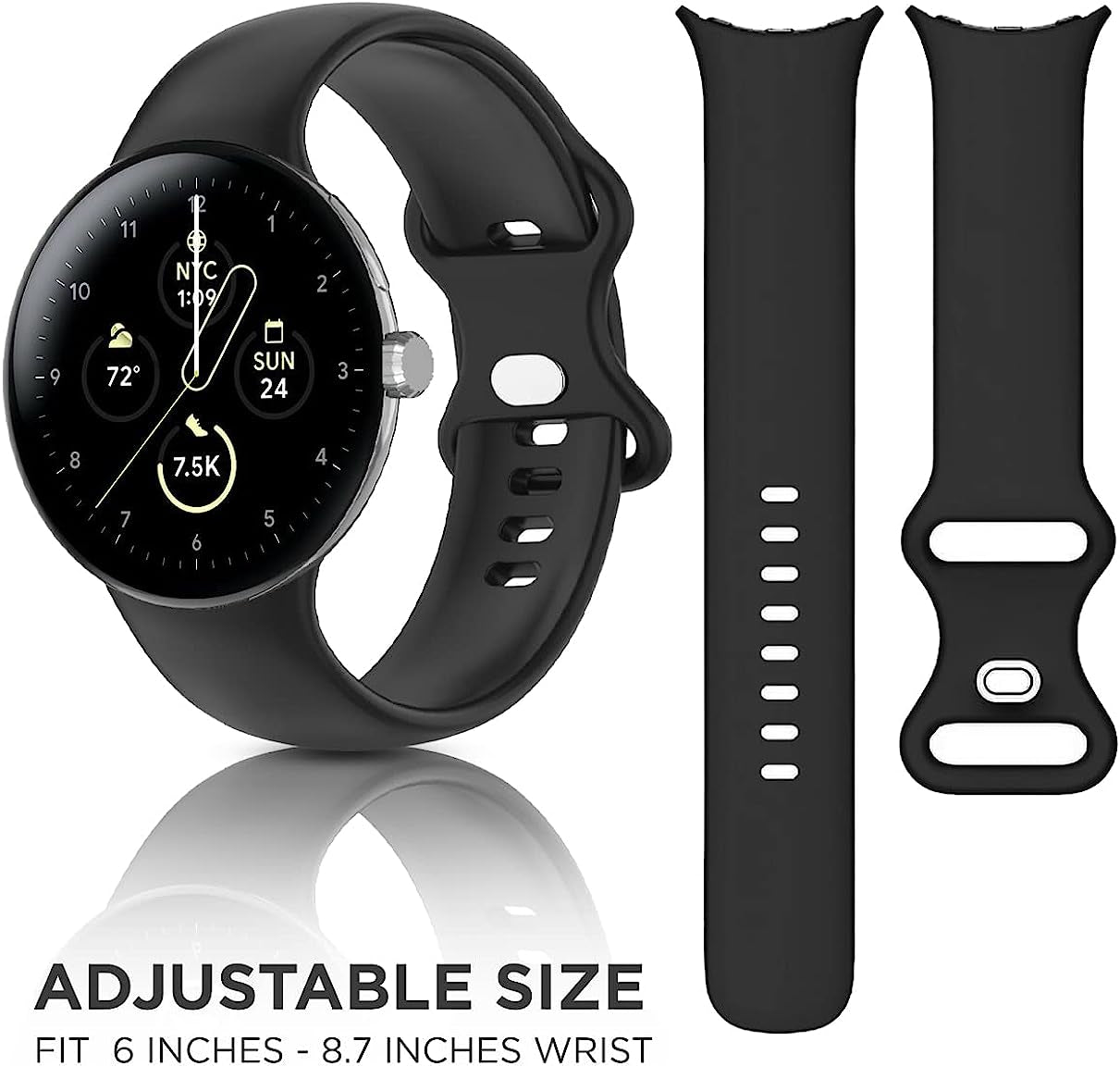 JADINET Compatible for Google Pixel Watch Band Silicone, Strap Band for Google Pixel Watch 2022 Men Women, Silicon Watch Band Straps Replacement Quick Release Band for Google Pixel Watch  JADINET   
