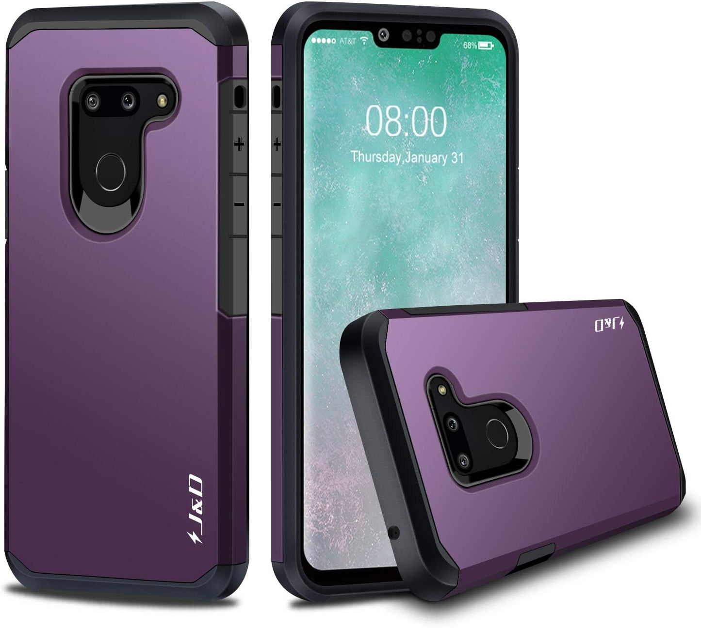 J&D Case Compatible for LG G8 Thinq/Lg G8 Case, Heavy Duty Dual Layer Hybrid Shock Proof Protective Rugged Bumper Case for LG G8 Thinq, LG G8 Case, Not Compatible with LG G8S Thinq, Purple  J&D Tech   