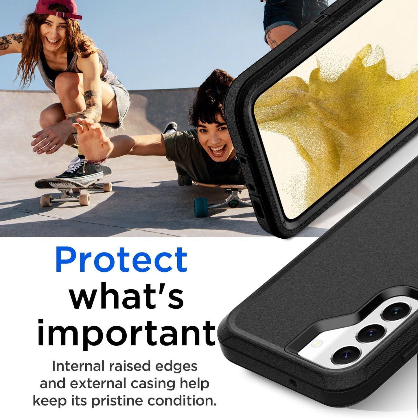 Aicase for Samsung Galaxy S22 Case with Screen Protector,Heavy Duty Drop Protection Full Body Rugged Shockproof/Dust Proof Military Protective Tough Durable Phone Cover for Samsung S22 6.1“_5  AICase   