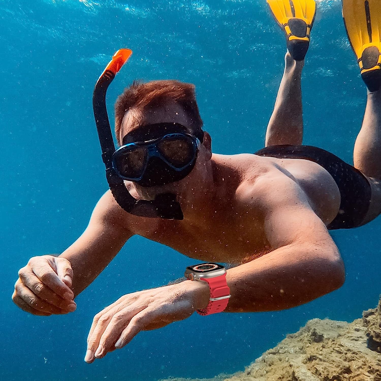 H&S Ocean Band for Apple Watch Band 44Mm 38Mm 45Mm 40Mm 49Mm 41Mm 42Mm,For Apple Watch Series 7/8,Adjustable Loop with Metal Buckle Sport Strap for Apple Watch Ultra/Se/Series 6/5/4/3/2/1  Tnsusop   