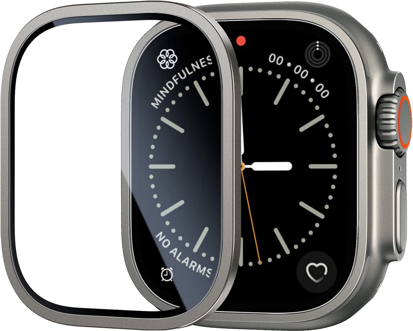 BAZO for Apple Watch Ultra Screen Protector 49Mm, Titanium Alloy Frame with 9H Tempered Glass Ultra-Thin Anti-Scratch High Definition Bubble Free Lightweight Protective Glass Film for Iwatch Ultra, Original  BAZO   