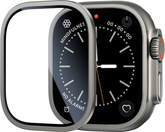 BAZO for Apple Watch Ultra Screen Protector 49Mm, Titanium Alloy Frame with 9H Tempered Glass Ultra-Thin Anti-Scratch High Definition Bubble Free Lightweight Protective Glass Film for Iwatch Ultra, Original  BAZO   