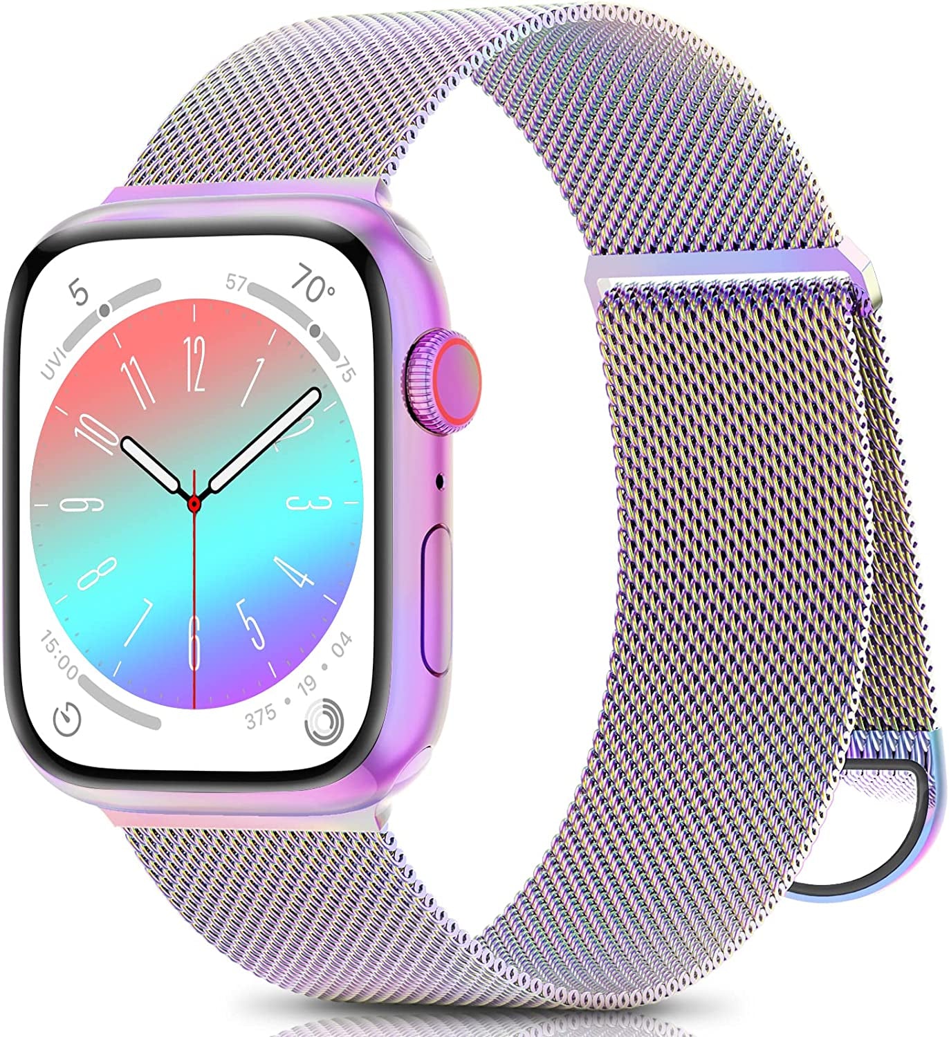ZALAVER Metal Band Compatible with Apple Watch Bands 38Mm 40Mm 41Mm 42Mm 44Mm 45Mm 49Mm Women Men, Adjustable Magnetic Stainless Steel Mesh Replacement Strap for Iwatch Ultra Series 8 7 6 5 4 3 2 1 SE  ZALAVER Multicolor 38mm/40mm/41mm 