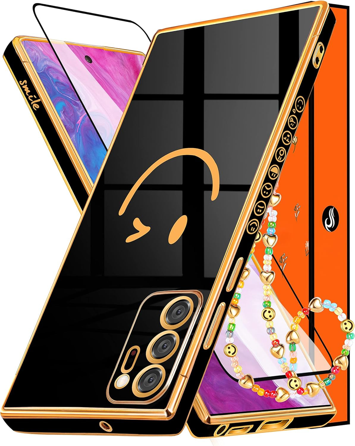 Coralogo for Samsung Galaxy Note 20 Ultra Case Butterfly for Women Girls Girly Pretty Phone Cases Cute Mint Green Gold Plating Butterflies Design with Screen Aesthetic Cover for Note 20 Ultra 5G 6.9"  Coralogo For Galaxy Note 20 Ultra-Black  