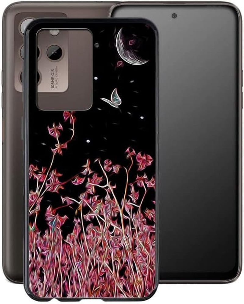 WIMSPEED Case for HTC U23 Pro (6.7"), Black Soft TPU Bumper Phone Case, Slim Shockproof Silicone Military Grade Drop Protective Shell for HTC U23 Pro - Camellia  WIMSPEED Xt32  