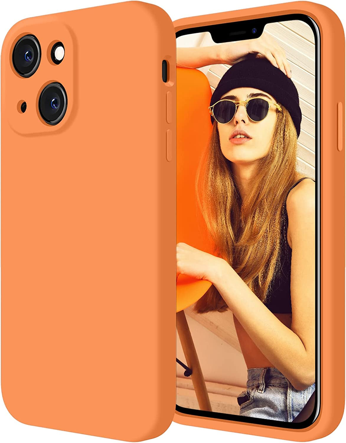 Firenova for Iphone 14 Case, Silicone Upgraded [Camera Protection] Phone Case with [2 Screen Protectors], Soft Anti-Scratch Microfiber Lining Inside, 6.1 Inch, Alpine Green  FireNova Kumquat  