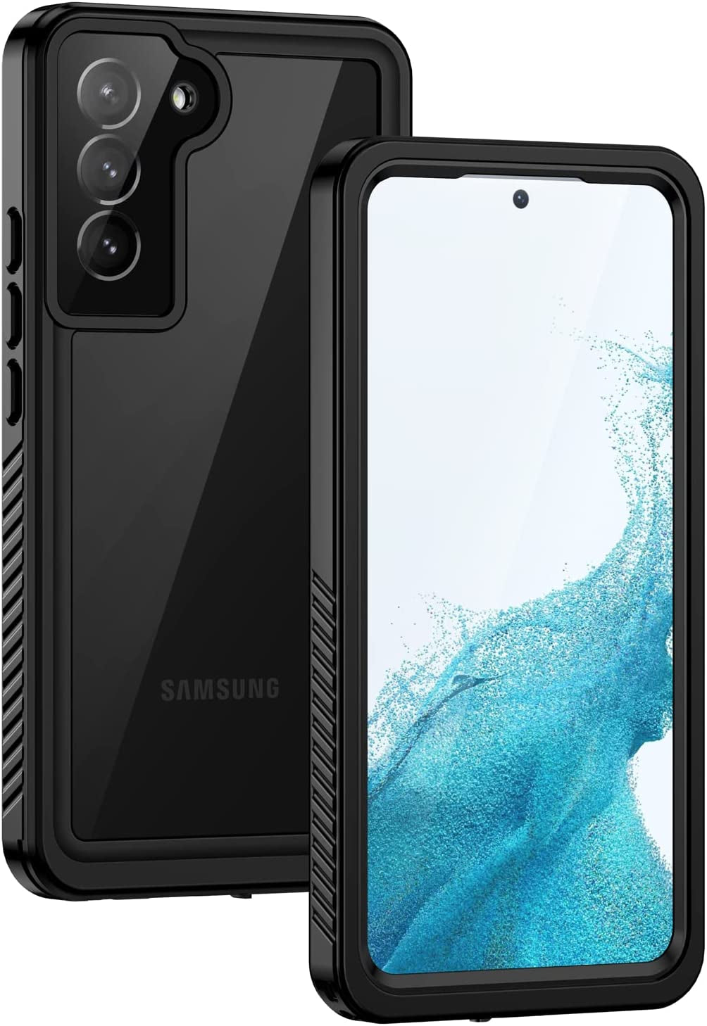 Lanhiem Samsung Galaxy S22+ plus Case, IP68 Waterproof Dustproof Shockproof Case with Built-In Screen Protector, Heavy Duty Full Body Protective Cover for Galaxy S22 plus 5G 6.6 Inch, Blue/Clear  Lanhiem Black Samsung Galaxy S22 6.1" 