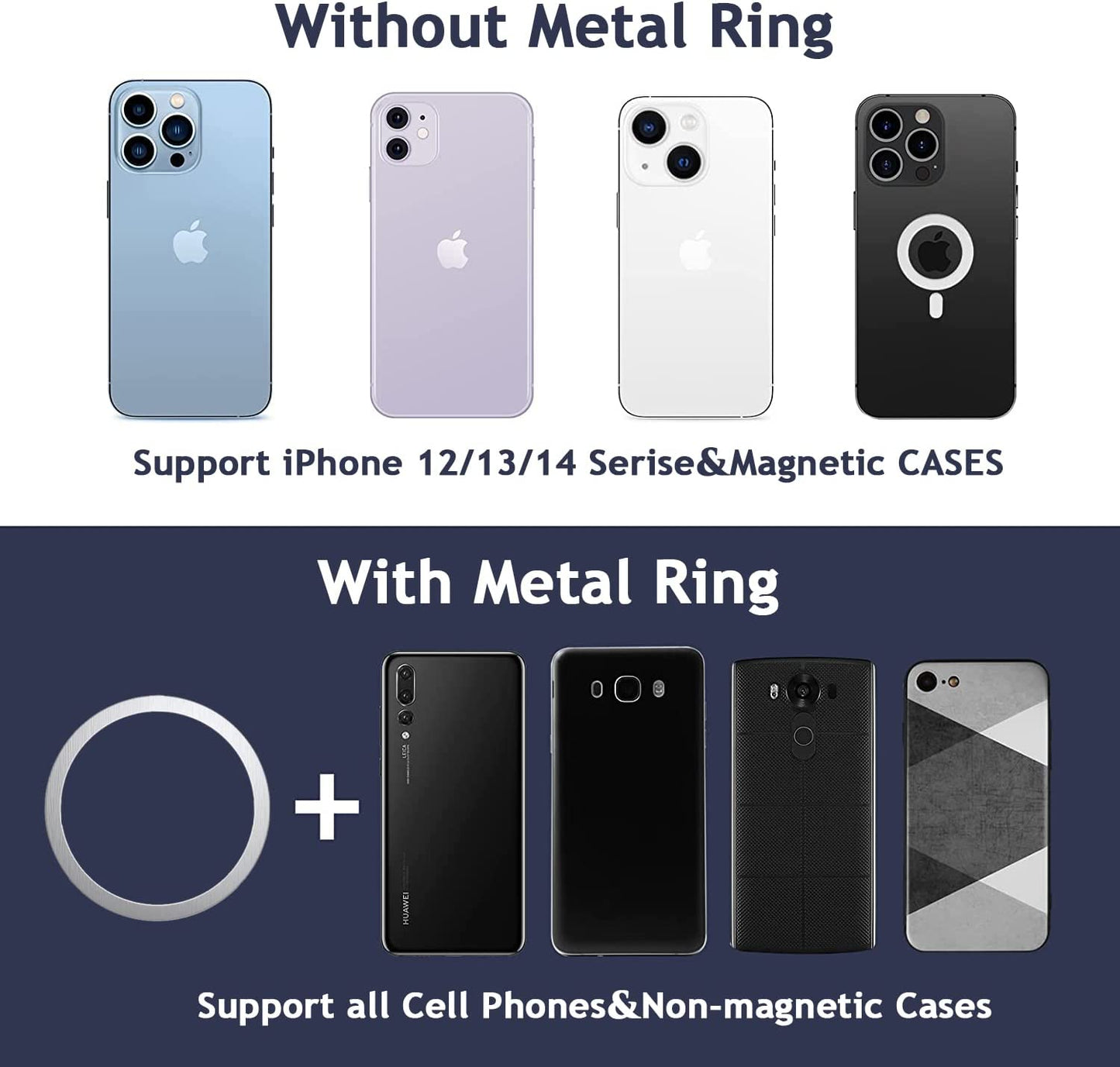 Rimyam Magnetic Phone Ring Holder for Magsafe Phone Grip&Stand 360° Rotation Grip Finger Kickstand Compatible with Iphone 14 13 12 plus Pro Pro Max Mini Magsafe Accessories  Rimyam   