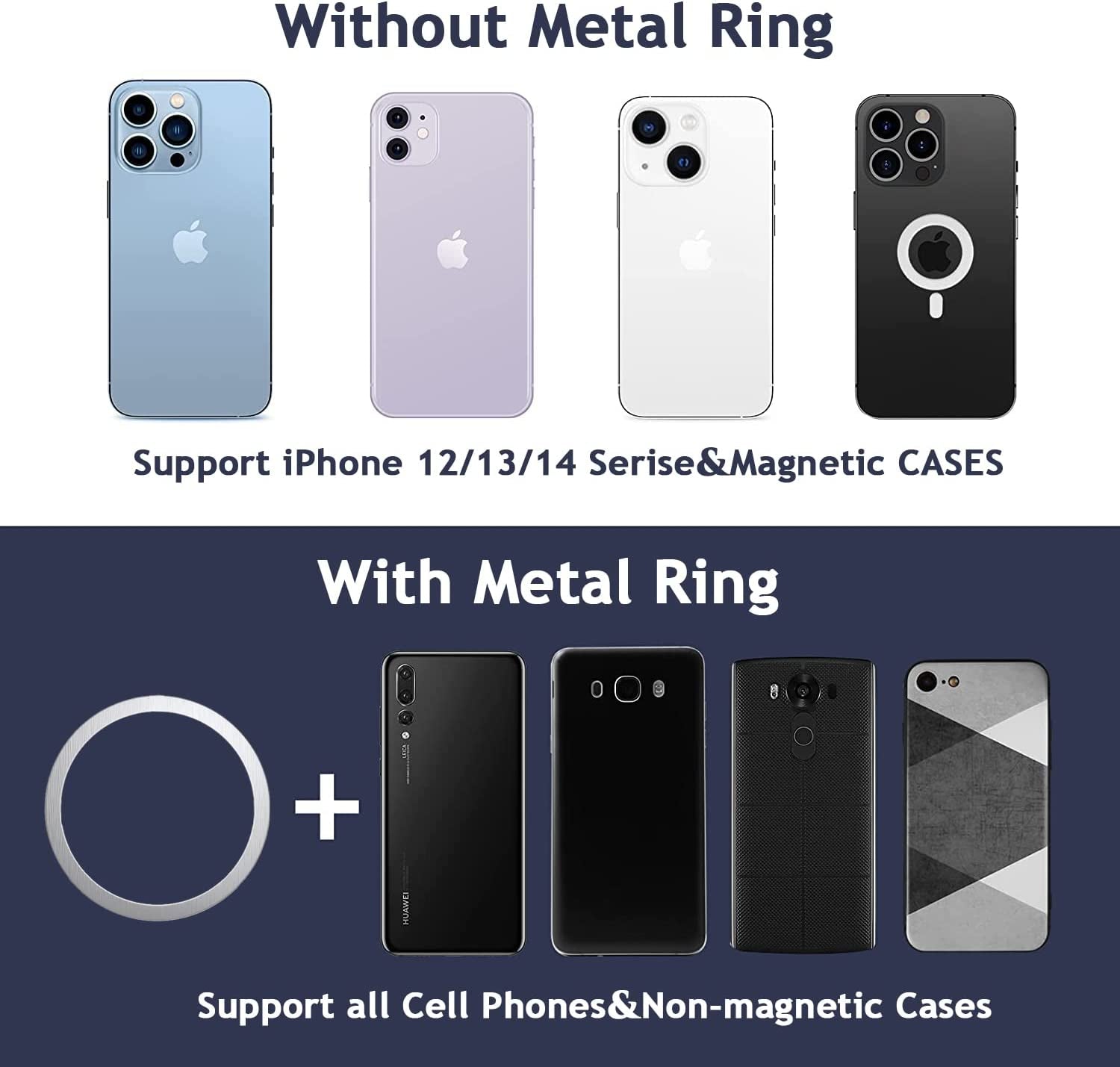 Rimyam Magnetic Phone Ring Holder for Magsafe Phone Grip&Stand 360° Rotation Grip Finger Kickstand Compatible with Iphone 14 13 12 plus Pro Pro Max Mini Magsafe Accessories  Rimyam   