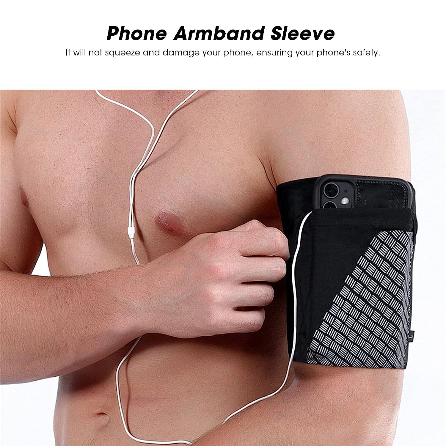 Cell Phone Armband - Running Arm Band Holder Pouch Case Phone Armband Sleeve Universal Comfort Arm Cell Phone Holder Sports Armband for Running, Fitness and Gym Workouts (M)  Dioche   