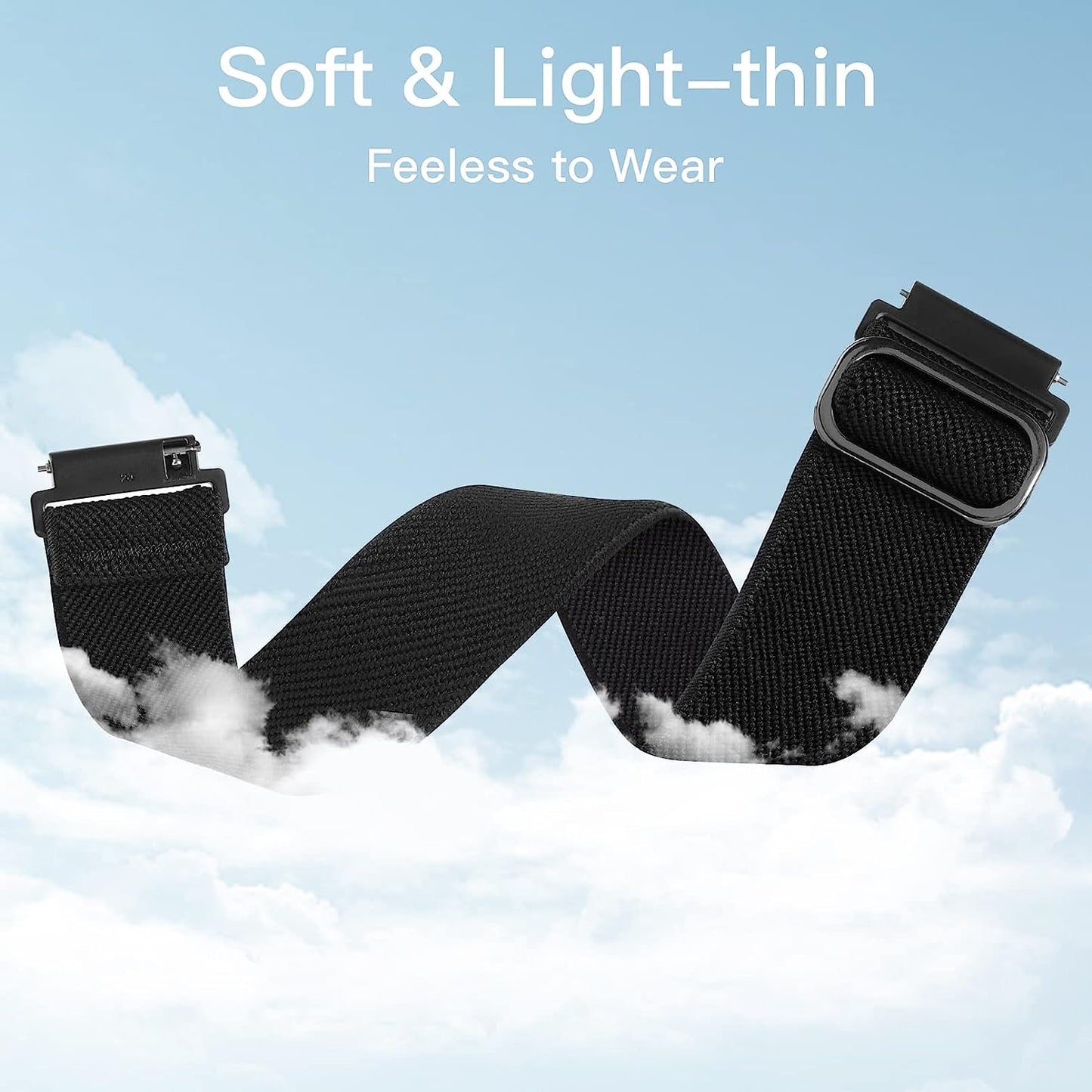 2 Pack Stretchy Nylon Watch Bands Compatible with Garmin Venu/Venu Sq, 20Mm Loop Elastic Straps for Garmin Vivoactive 3,Venu 2 Plus/Venu Sq 2,Forerunner 645/55/245 Music for Women Men.  Kollody   