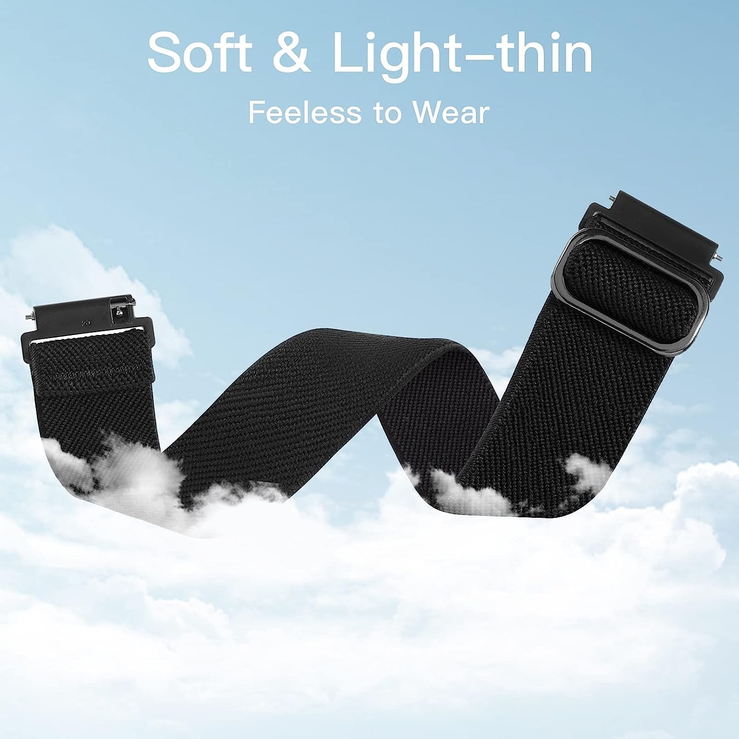 2 Pack Stretchy Nylon Watch Bands Compatible with Garmin Venu/Venu Sq, 20Mm Loop Elastic Straps for Garmin Vivoactive 3,Venu 2 Plus/Venu Sq 2,Forerunner 645/55/245 Music for Women Men.  Kollody   