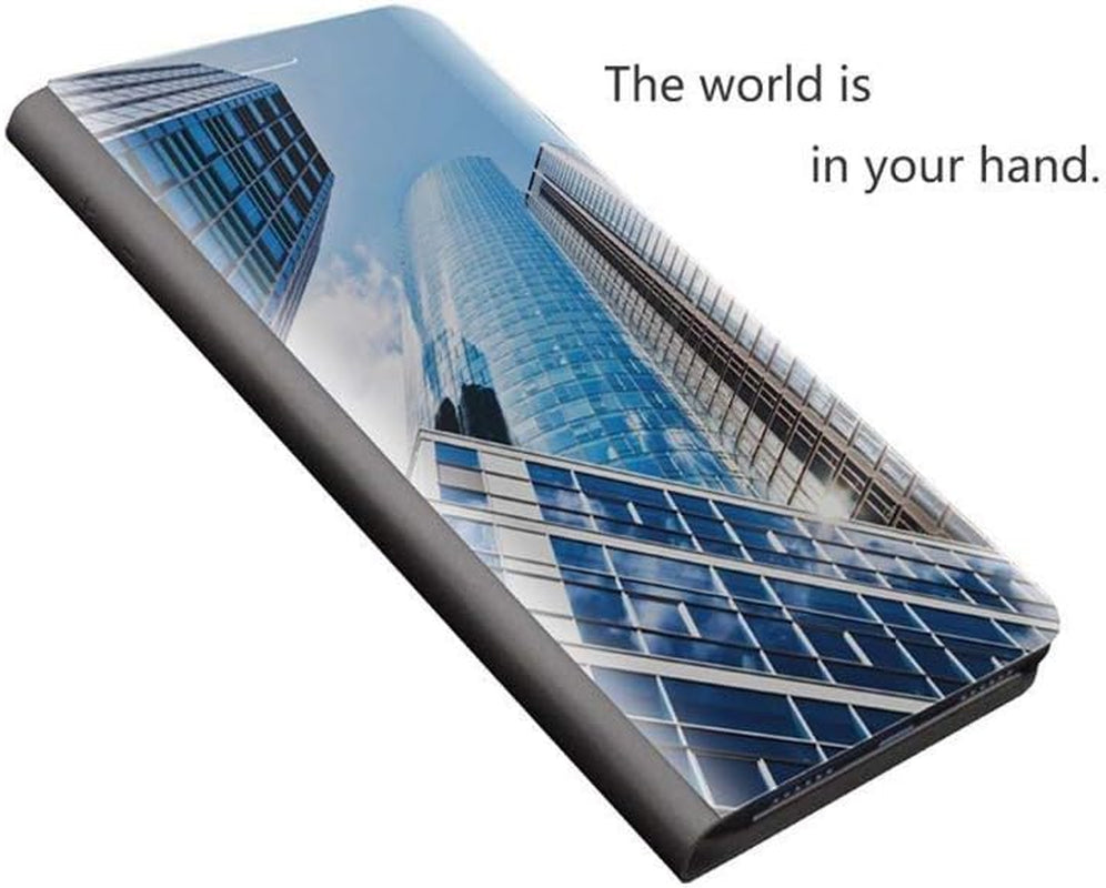 LEECOCO Case for LG V30 Slim Luxury Clear View Electroplate Plating Mirror Makeup [Kickstand] Full Body Protective Cover Flip Shockproof Case Cover for LG V30 Mirror PU Blue  LEECOCOO   