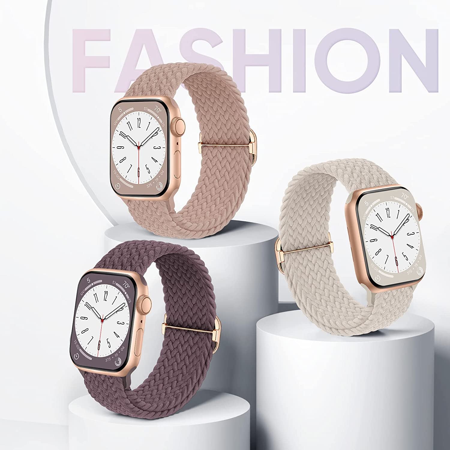 Braided Solo Loop Compatible with Apple Watch Band 38Mm 40Mm 41Mm 42Mm 44Mm 45Mm 49Mm for Women Men, Nylon Elastic Straps Wristbands for Iwatch Series Ultra SE 8 7 6 5 4 3 2 1  Suitisbest   