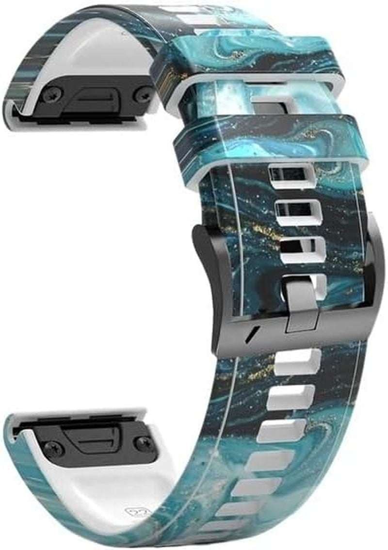 XIRIXX 22/26Mm Wrist Band Strap for Garmin Fenix 7 7X 5 5X 6 6X Pro 935 945 Smart Watch Printed Sport Quick Release Silicone Watchband  XIRIXX D For Fenix 5 5 Plus 