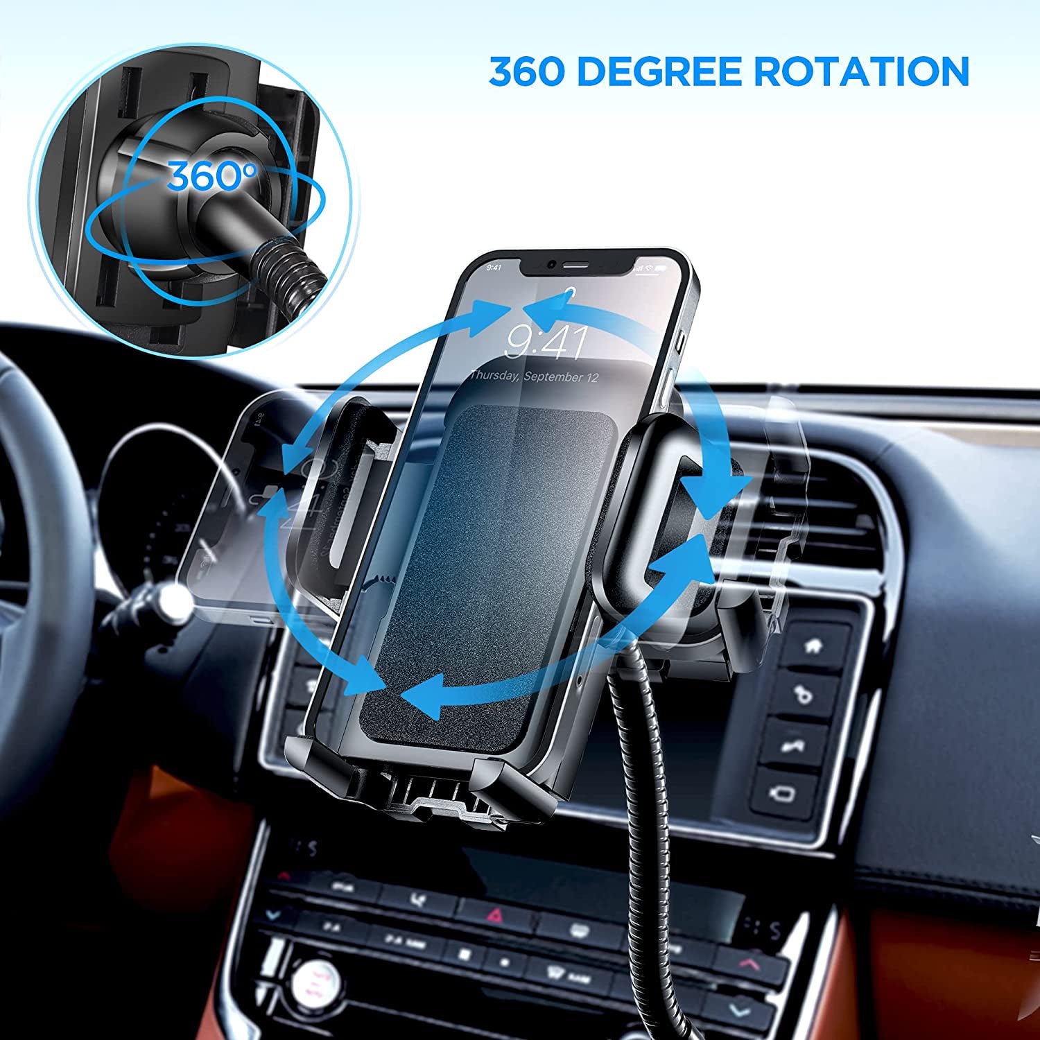 3-In-1 Multifunctional Car Mount + Car Charger + Voltage Detector, SOAIY Car Mount Charger Holder Cradle W/Dual USB 3.1A Charger, Display Voltage Current for Iphone7 6S 6 5S Samsung S7 S6 S5  SOAIY   