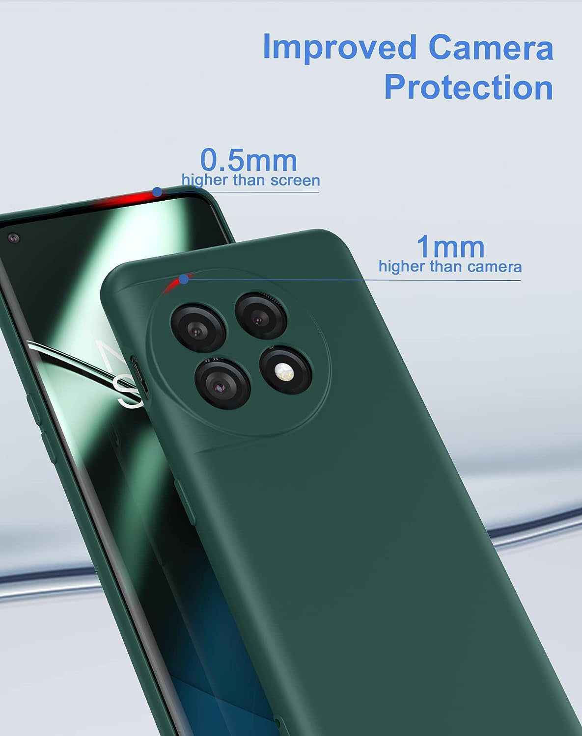 Cresee Case for Oneplus 11 5G, Thin TPU Cover with Camera Protection Soft Interior Slim Phone Case for Oneplus 11 - Green  Cresee   