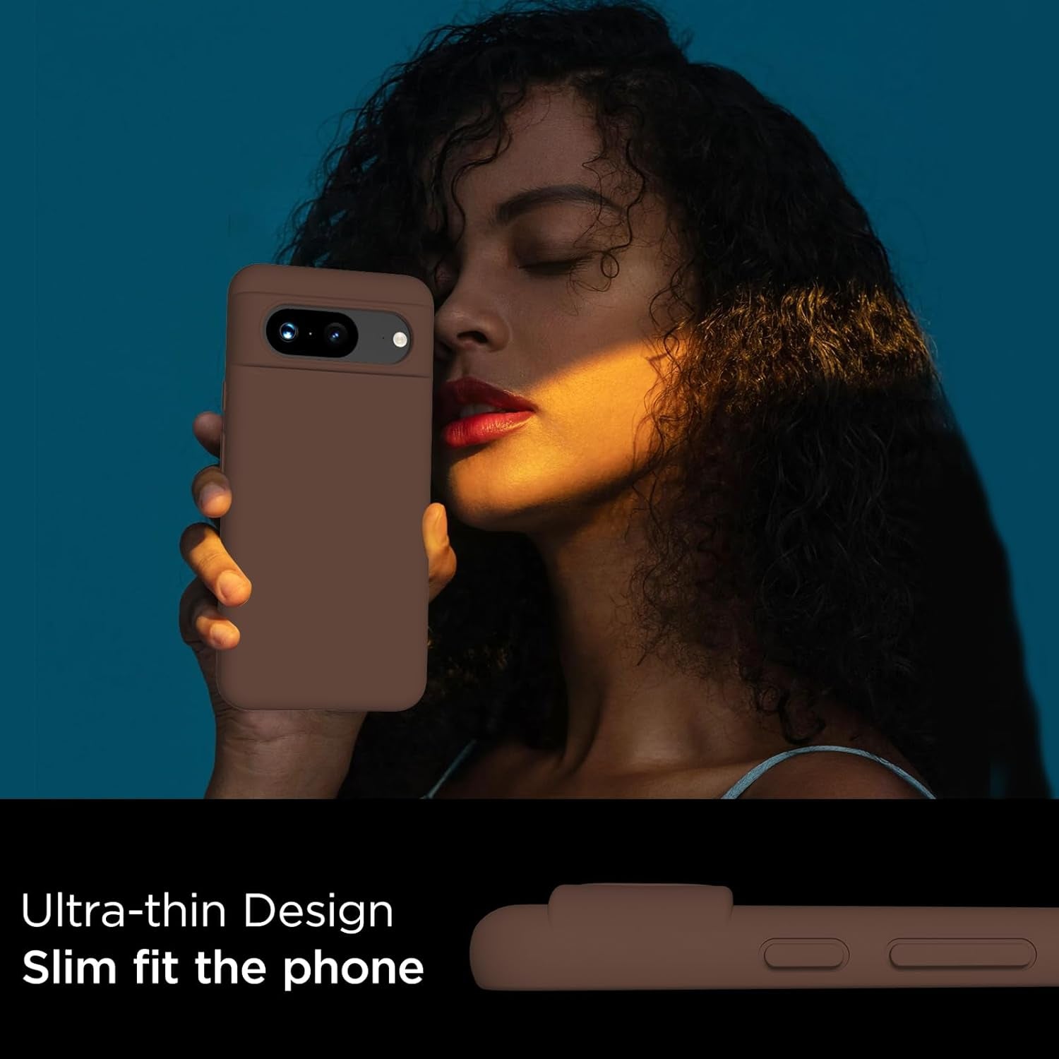 COFFKER Compatible with Pixel 8 Case, Liquid Silicone Case, Full Body Shockproof Protective Cover,【Soft Microfiber Lining】 Slim Thin Phone Case for Google Pixel 8 6.2 Inch, Chocolate Brown  COFFKER   