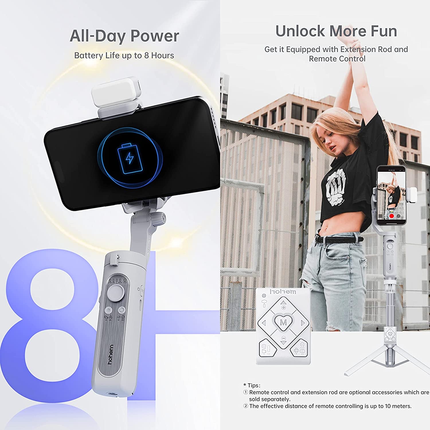 Hohem Isteady XE Gimbal Stabilizer for Smartphone,3-Axis Phone Stabilizers with Tripod for Video Recording 280G Load Capacity Replacement for Iphone 14 Pro/13/12/11 with Fill Light  hohem   