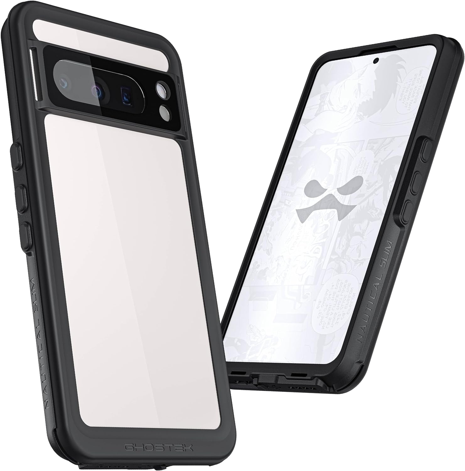 Ghostek Nautical Slim Waterproof Case for Google Pixel 8 Pro - Built-In Screen & Camera Lens Protector, Compatible with Wireless Charging (6.7 Inch, Clear)  Ghostek   