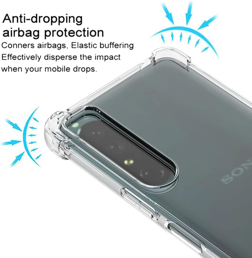Osophter for Xperia 1 IV Case Clear Flower Floral with Screen Protector for Girls Women Shock-Absorption Flexible TPU Rubber Phone Cover for Sony Xperia 1 Iv(Clear)  Osophter   