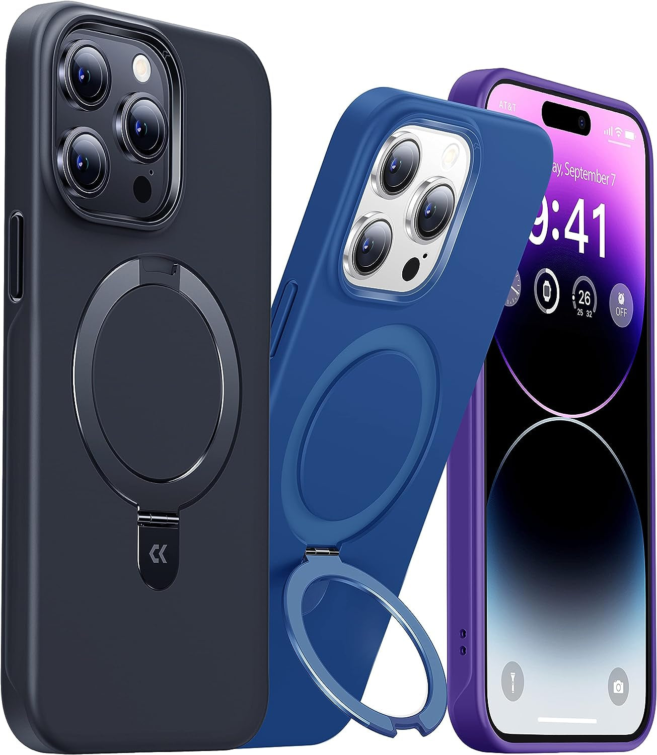 CASEKOO Magnetic for Iphone 14 Pro Max Case with Invisible Stand [Compatible with Magsafe] [Dust-Free Antistatic Silicone] Mil-Grade Protective Non-Slip Phone Cover Cases for Women Men 6.7 Inch, Black  CASEKOO   