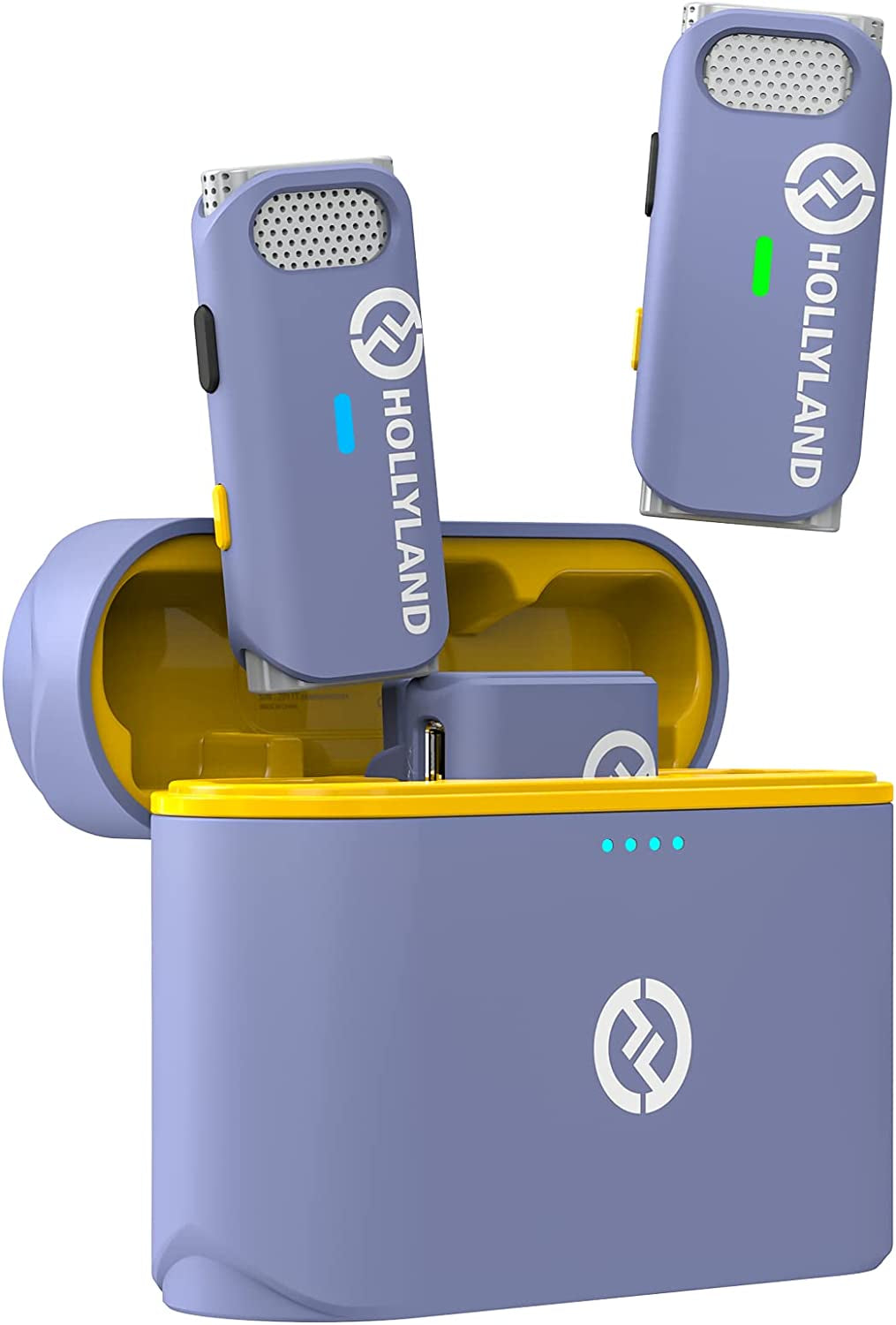 Hollyland Lark M1 Wireless Lavalier Microphone with Noise Cancellation, 656Ft Transmission,8H Battery Life, Compact Wireless Lapel Microphone System for DSLR Cameras/Iphone/Android/Live Streaming  HollyView Light Purple 2TX+1RX 