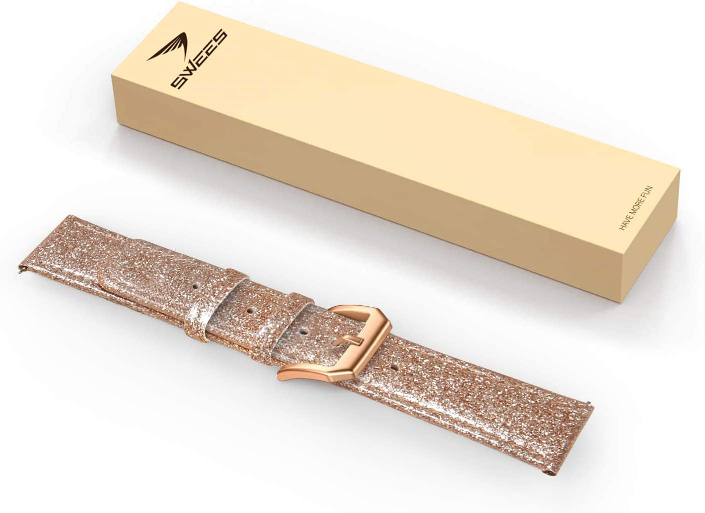 SWEES Compatible for Samsung Galaxy Watch 5 Band 40Mm 44Mm / Galaxy Watch 5 Pro Band 45Mm / Galaxy Watch 4 Band, 20Mm Slim Thin Genuine Leather Replacement Bands for Galaxy Watch 4 Classic Women Men  SWEES   