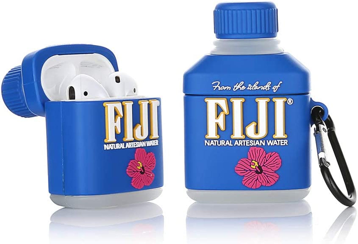 Suublg Cute Case for Airpods 2Nd/1St Generation 2019/2016, 3D Chocolate Snack Drink Skin Design Silicone Case Protective Shockproof Covers with Keychain for Airpods Earbuds  Suublg Fijiwater  