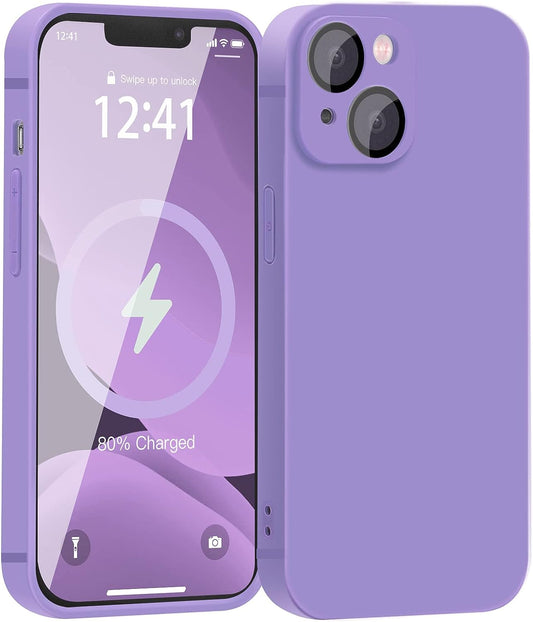 YZR Silicone Case Compatible with Iphone 13 Case (6.1 Inch 2021), with Camera Protection, Liquid Silicone Phone Case (Purple)  YZR   