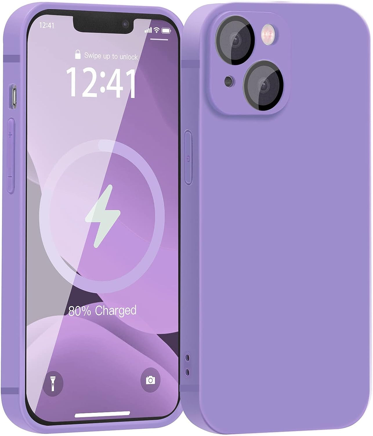 YZR Silicone Case Compatible with Iphone 13 Case (6.1 Inch 2021), with Camera Protection, Liquid Silicone Phone Case (Hawthorn Red)  YZR Purple  