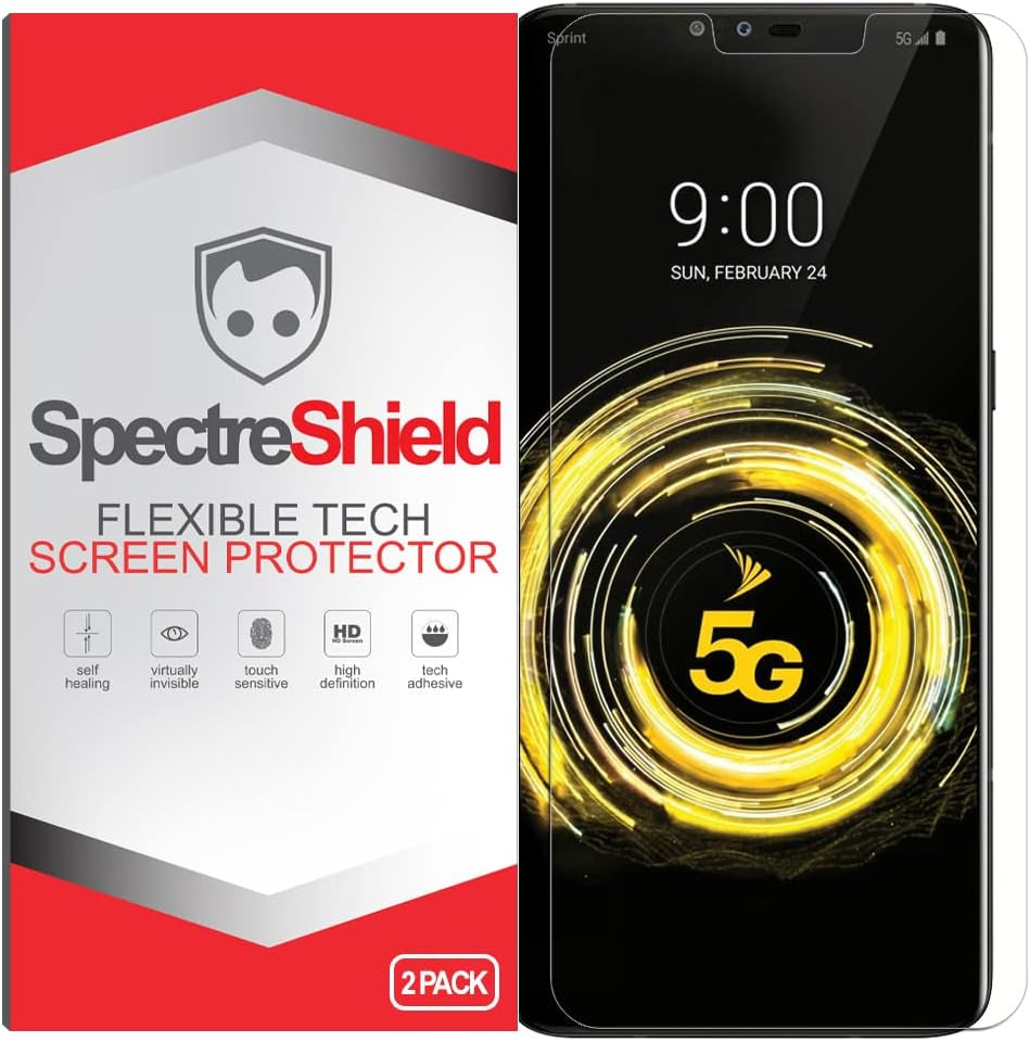 Spectre Shield (2-Pack Screen Protector for LG G8 Thinq (6.1" Inch) Screen Protector Case Friendly Accessories Flexible Full Coverage Clear TPU Film  Spectre Shield 6.4" Inch  