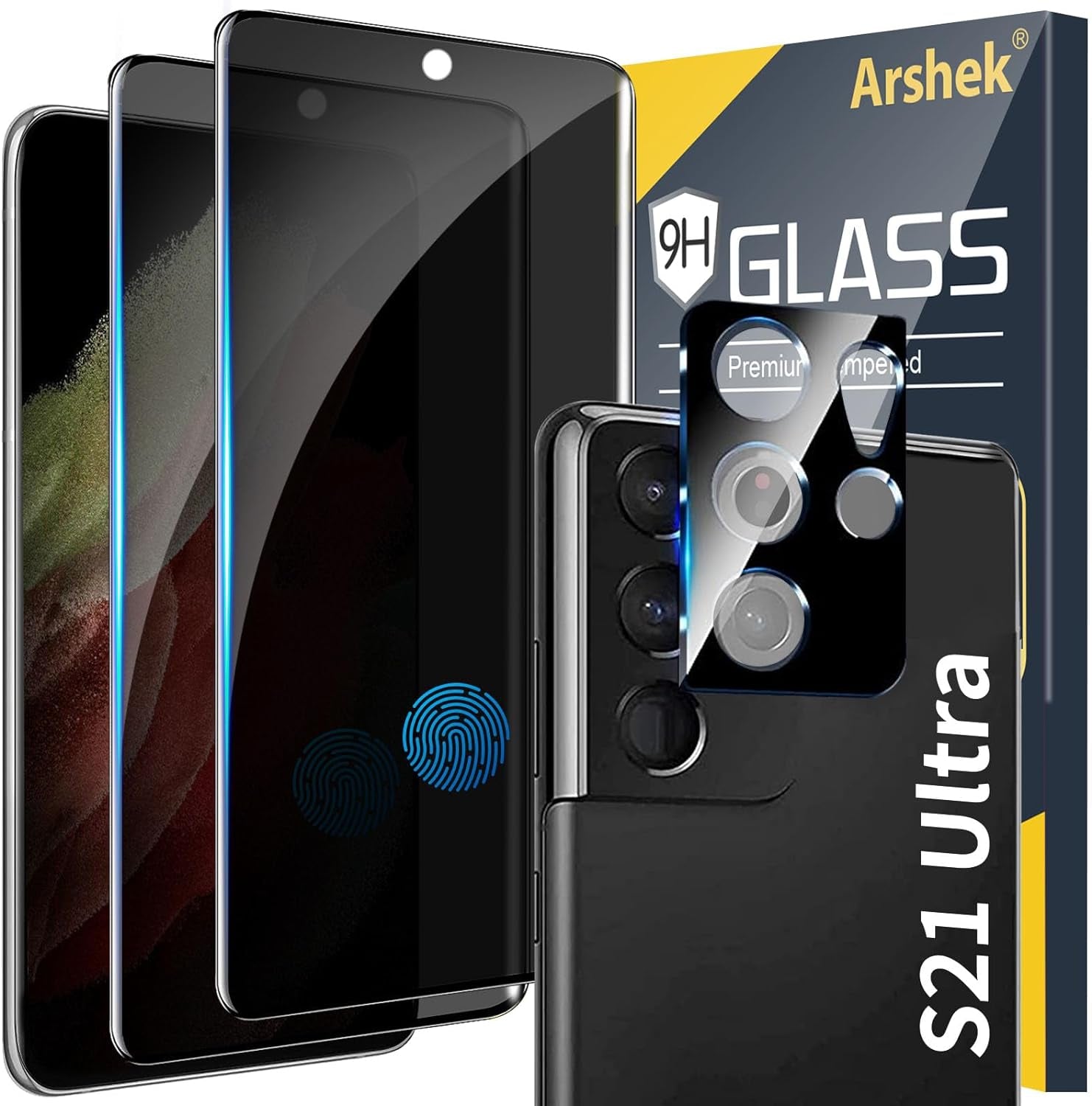 [2+2 Pack] for Google Pixel 6 Pro Screen Protector, 9H Tempered Glass, Ultrasonic Fingerprint Compatible, 3D Curved, HD Clear Scratch Resistant for Google Pixel 6 Pro 5G Glass Screen Protector  Arshek S21 Ultra Privacy  