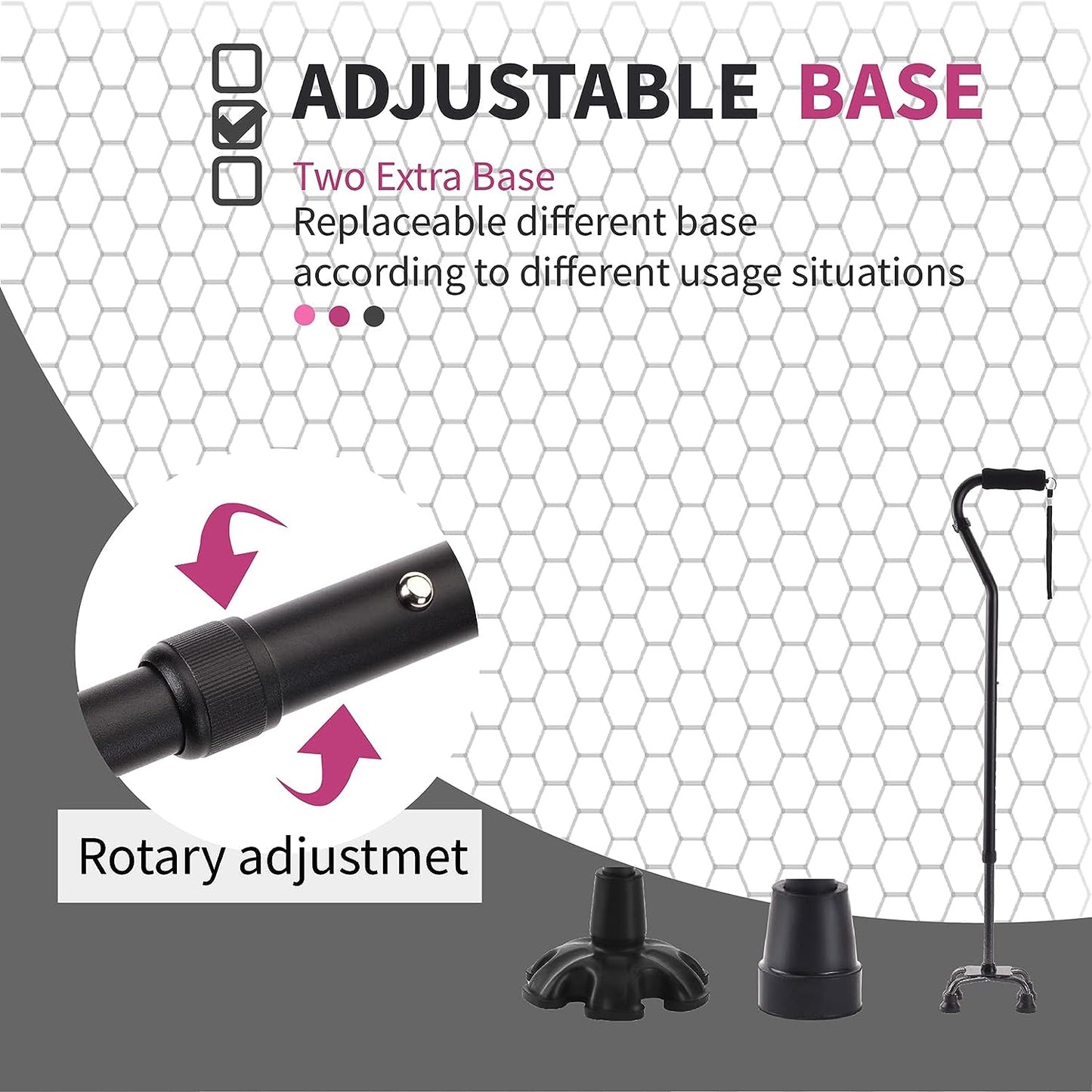 LIXIANG Walking Cane 3 In1 - Adjustable Lightweight Walking Sticks from 29-37 Inches,Balancing Mobility Aid for Men and Women  LIXIANG   