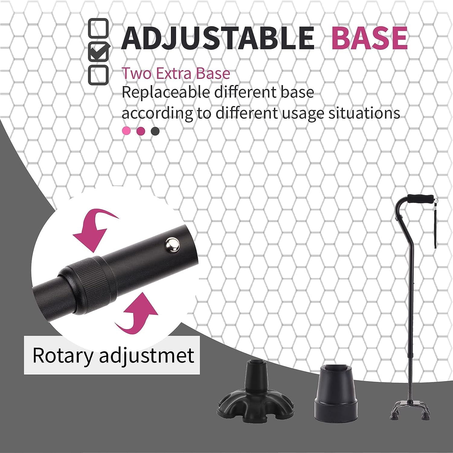 LIXIANG Walking Cane 3 In1 - Adjustable Lightweight Walking Sticks from 29-37 Inches,Balancing Mobility Aid for Men and Women  LIXIANG   