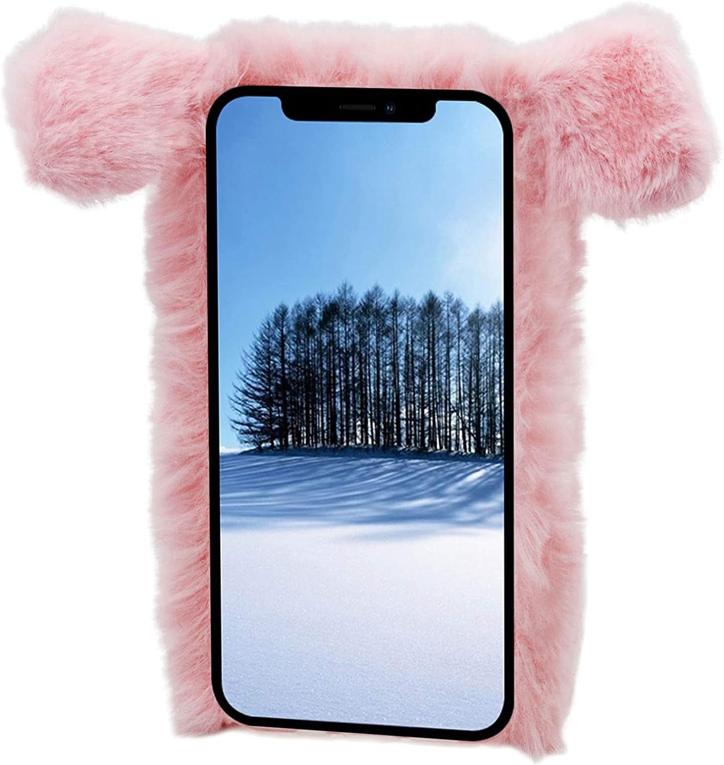 Shinyzone Case Compatible with Google Pixel 6 Pro,Plush Case 3D Ear Piggy Fluffy Fuzzy Case for Kids Girls Women,Cute Cartoon Faux Fur Warm Case for Winter Shockproof Flexible Silicone Back Cover  Shinyzone   