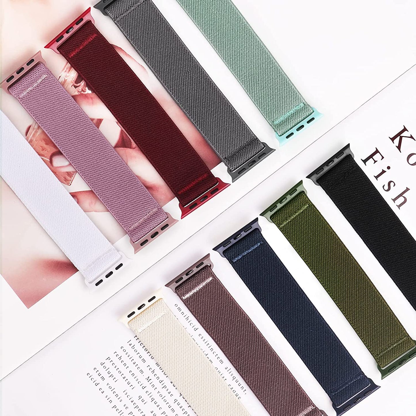 HILIMINY 10 Pack Stretchy Solo Loop Bands Compatible with Apple Watch 38Mm 40Mm 41Mm 42Mm 44Mm 45Mm 49Mm Men Women, Braided Elastic Nylon Sport No Buckles Straps for Iwatch Ultra SE Series 8 7 6 5 4 3 2 1  HILIMNY   