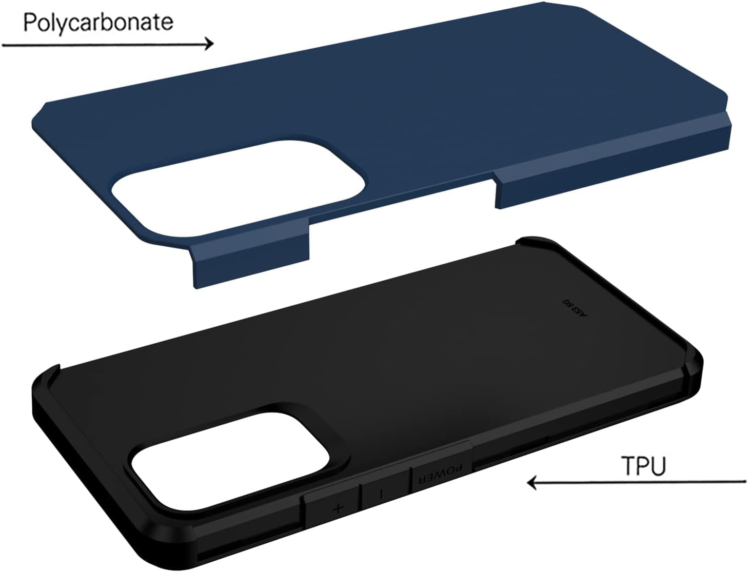 Sunstory for Galaxy A53 5G Case with Tempered Glass Screen Protector, Samsung A53 5G Case, Hybrid Shock Proof Rugged Bumper PC+TPU Cover for Samsung Galaxy A53 5G Case Phone (A53 5G, Navy Blue)  SunStory   